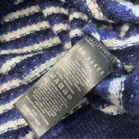 Ted BakerNavy Blue Patterned Sweater - Picture 6 of 9